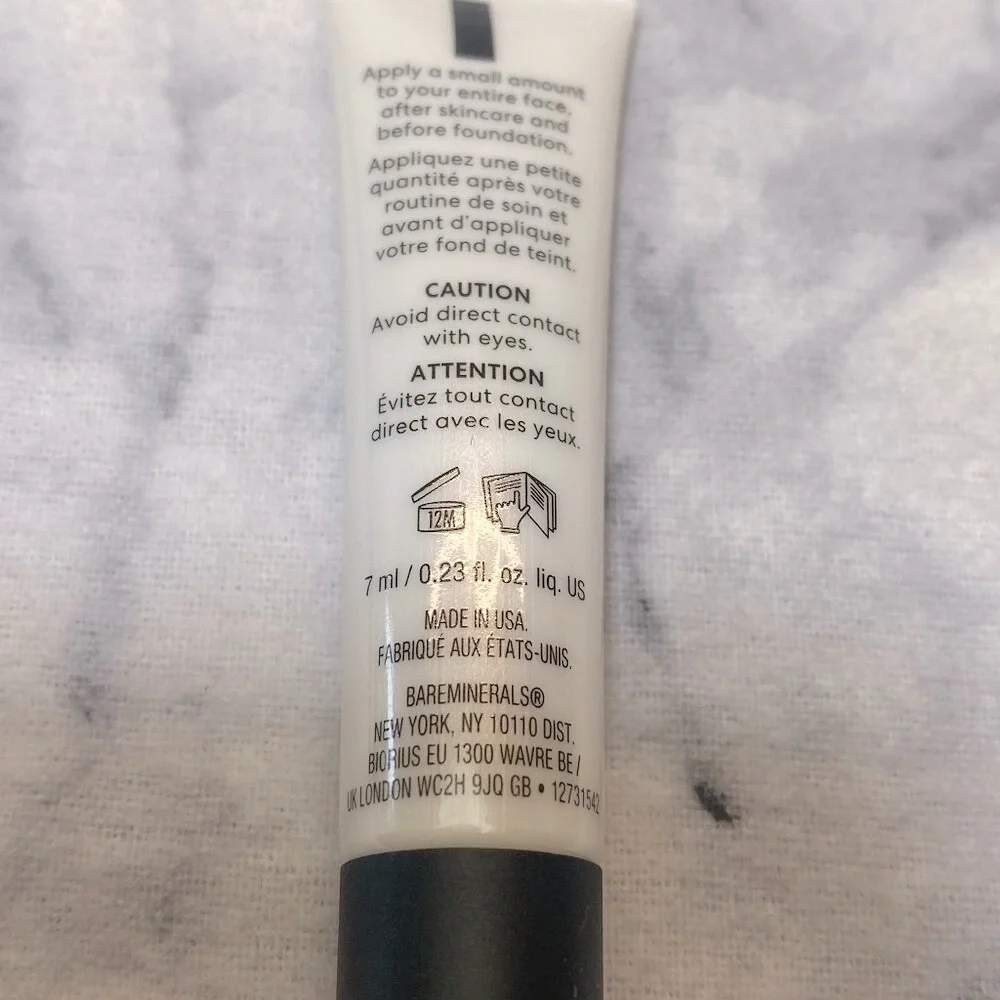 BareMinerals Natural Radiance Prime Set- Primer,Mascara, Lip Gloss-3pc-BOXED-NEW